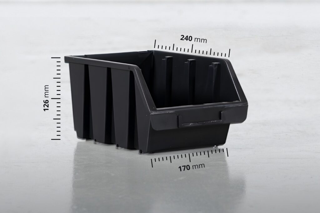 Caixa de plástico empilháveis de 240x170x126 mm