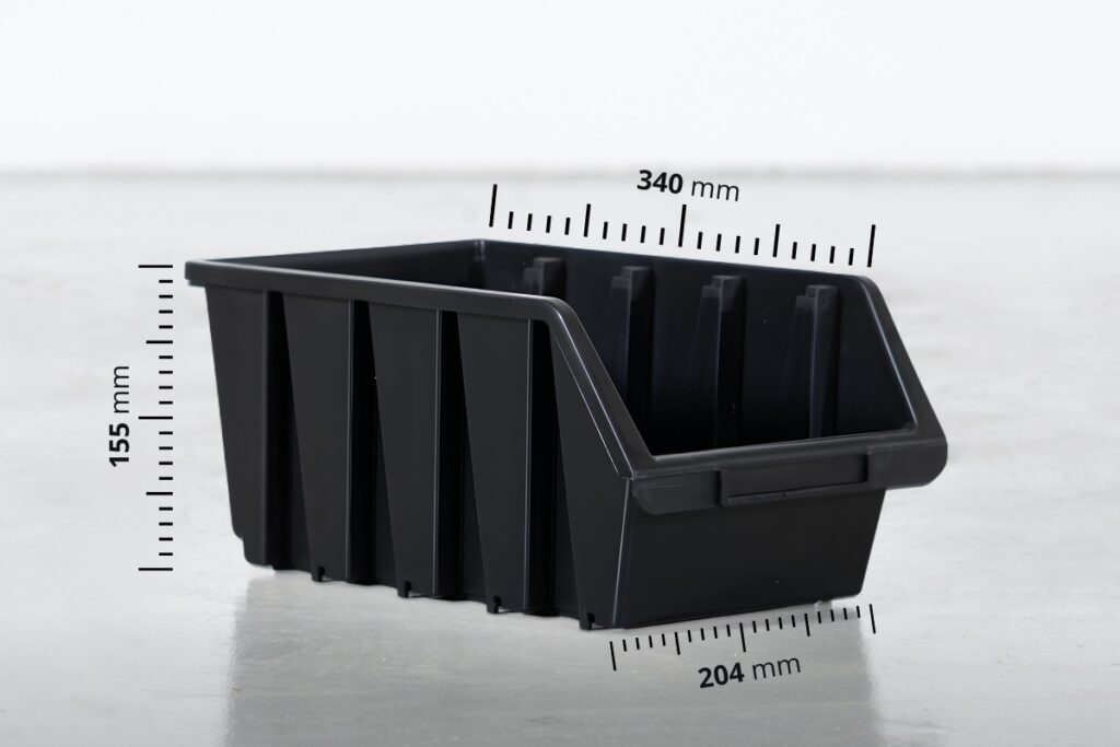 Caixa de plástico empilháveis de 204x340x155 mm