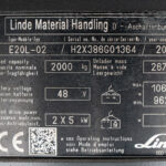 Empilhador elétrico usado Linde E20L-02 capacidade de 2000kg