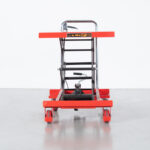 Mesa elevatória manual TFD350A de 350 kg com plataforma elevatória em tesoura.