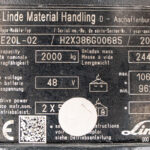 Empilhador Elétrico Usado Linde E20L-02 com capacidade de 2000kg